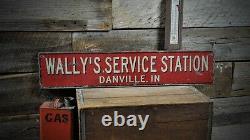 Custom Service Station Sign Rustic Hand Made Vintage Wooden Sign