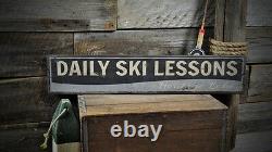 Custom Ski Lessons Lake House Sign Rustic Hand Made Wooden Sign
