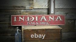Custom State Bar & Grill Sign Rustic Hand Made Vintage Wooden