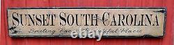 Custom Sunset, State Wood Sign Rustic Hand Made Vintage Wood Sign