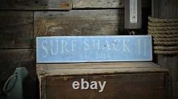 Custom Surf Shack Est. Date Sign Rustic Hand Made Vintage Wooden