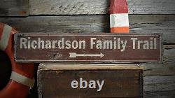 Custom Trail Directional Arrow Sign Rustic Hand Made Vintage Wooden