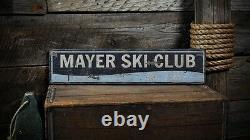 Custom Water Ski Club Est. Date Sign -Rustic Hand Made Vintage Wooden