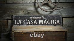 Custom Welcome Home Name Sign Rustic Hand Made Vintage Wooden