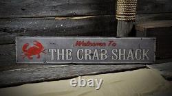 Custom Welcome to Crab Shack Sign Rustic Hand Made Vintage Wooden