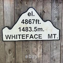 Custom Whiteface Mountain Sign Rustic Hand Made Vintage Wooden 32