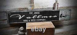 Custom Wine & Beer Family Name Sign Rustic Hand Made Vintage Wooden