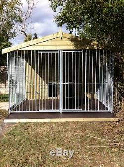 DOUBLE APEX BAR Dog Kennel And Run 3.2m x 3.0m