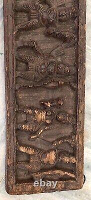 Dashavatara Wooden Panel Wall Hanging 10 Avatar Lord Vishnu Old Plaque Home Art