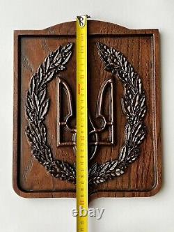 Decorative Wooden Hand Carved Emblem Coat of Arms of Ukraine Trident Tryzub