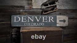 Denver Colorado Custom City Sign Rustic Hand Made Vintage Wooden