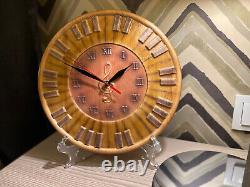 Designer Unique Hand Made Wooden Table Clock Piano Picture On Stand Vintage Gift
