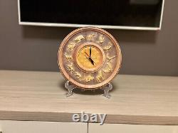Designer Unique Hand Made Wooden Table Clock With Animals On Stand Vintage Style