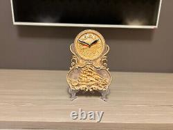 Designer Unique Hand Made Wooden Table Clock With Image Ship On Stand Vintage