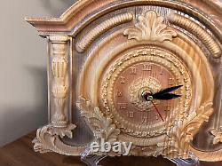 Desk Wall Clock Designer Unique Hand Made Wooden Picture On Stand Vintage Gift