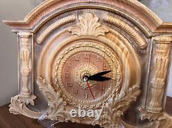 Desk Wall Clock Designer Unique Hand Made Wooden Picture On Stand Vintage Gift