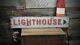Directional Arrow Lighthouse Sign Rustic Hand Made Vintage Wooden