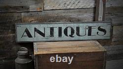 Distressed Antiques Sign Rustic Hand Made Vintage Wooden Sign