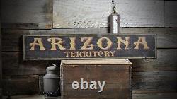 Distressed Arizona Territory Sign Rustic Hand Made Vintage Wooden