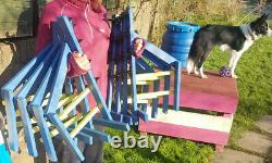 Dog Agility Jump Set Wing Equipment Training Obedience KC Wood Wooden Hurdles