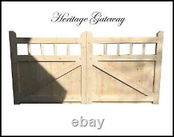 Drive gate handmade wooden cottage style driveway gates mortise wooden spindle