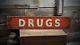 Drugs / Pharmacy Sign Primitive Rustic Hand Made Vintage Wooden