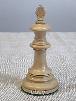 Ebony Wood 4 3/8 Inch Hand Made Wooden Luxury Staunton Chess Men set Pieces Only