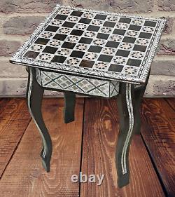 Egyptian Handmade chess Wood table Board Inlaid Mother of Pearl wooden chess