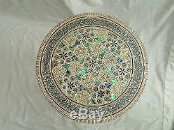 Egyptian Inlaid Mother of Pearl Wooden Table Round 12 (Piece of Art) From Egypt