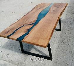 Epoxy Resin River Oak table with bespoke metal or wooden table legs
