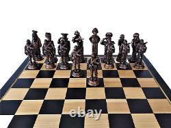 Exclusive Handmade Chess Zelensky Ukraine Russia Putin Made of metal Wooden Case