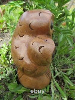 FairTrade Hand Carved Made Wooden Owl Owlet Bird Carving Sculpture Ornament