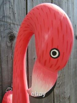 Fair Trade Hand Carved Made Wooden Flamingo Head Bird Wall Art Sculpture Plaque
