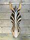 Fair Trade Hand Carved Made Wooden Shabby Zebra Animal Safari Wall Art Mask 50cm