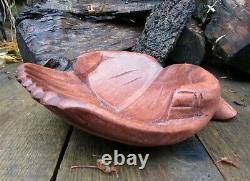 Fair Trade Indonesian Hand Carved Made Wooden Hand Hands Fruit Key Holder Bowl