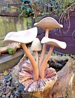 Fair Trade Indonesian Hand Carved Made Wooden Mushroom Parasite Statue Large