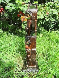 Fair Trade Wooden Hand Made Tribal Eagle American Indian Ethnic Totem Pole 40cm