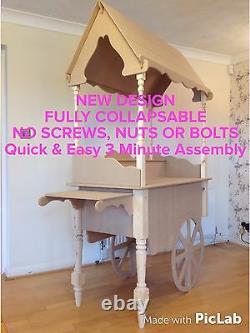 Fully Collapsible Sweet Cart Wooden Cart Display Cart For Sale Handmade Market