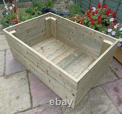 Garden Planter Raised Wooden Flowerbed 125x85x51cm Handmade Fully Assembled