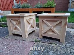 Garden planters Solid wooden Handmade Planter boxes. (set of 2)