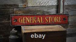 General Store with Stars Rustic Hand Made Vintage Wooden Sign