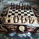 Gift Handmade Carved Wooden Chess Backgammon Set Ussr Soviet Vintage Big