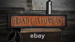 Grand Canyon East Custom Sign Rustic Hand Made Vintage Wooden