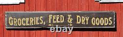 Groceries, Feed & Dry Goods Rustic Hand Made Vintage Wooden Sign