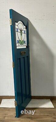 HANDMADE-BESPOKE WOODEN FRONT ENTRANCE DOOR-TIMBER-1930s RECLAIMED-USED-stained