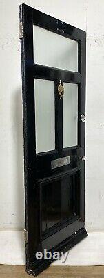 HANDMADE-BESPOKE WOODEN FRONT ENTRANCE DOOR-TIMBER-BLACK-1930s-ORIGINAL-NARROW