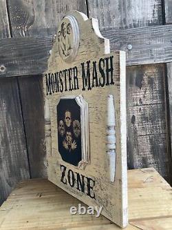 Halloween Bobby Boris Pickett's Monster Mash Rustic Wood Sign Old Antique Look