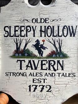 Halloween Sleepy Hollow Colonial Rustic Gothic Sign Painting Old Antique Look