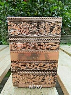 Hand Carved Made Wooden Aluminium Elephant Jewellery Holder Box Drawer Case