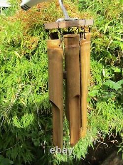 Hand Carved Made Wooden Bamboo Sandpiper Bird Mobile Wind Chime Windchime